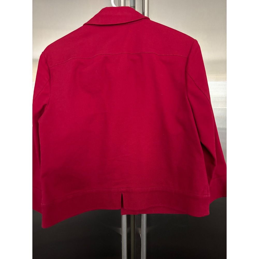 Talbots Red Stretch Jacket Button Front Collared … - image 3